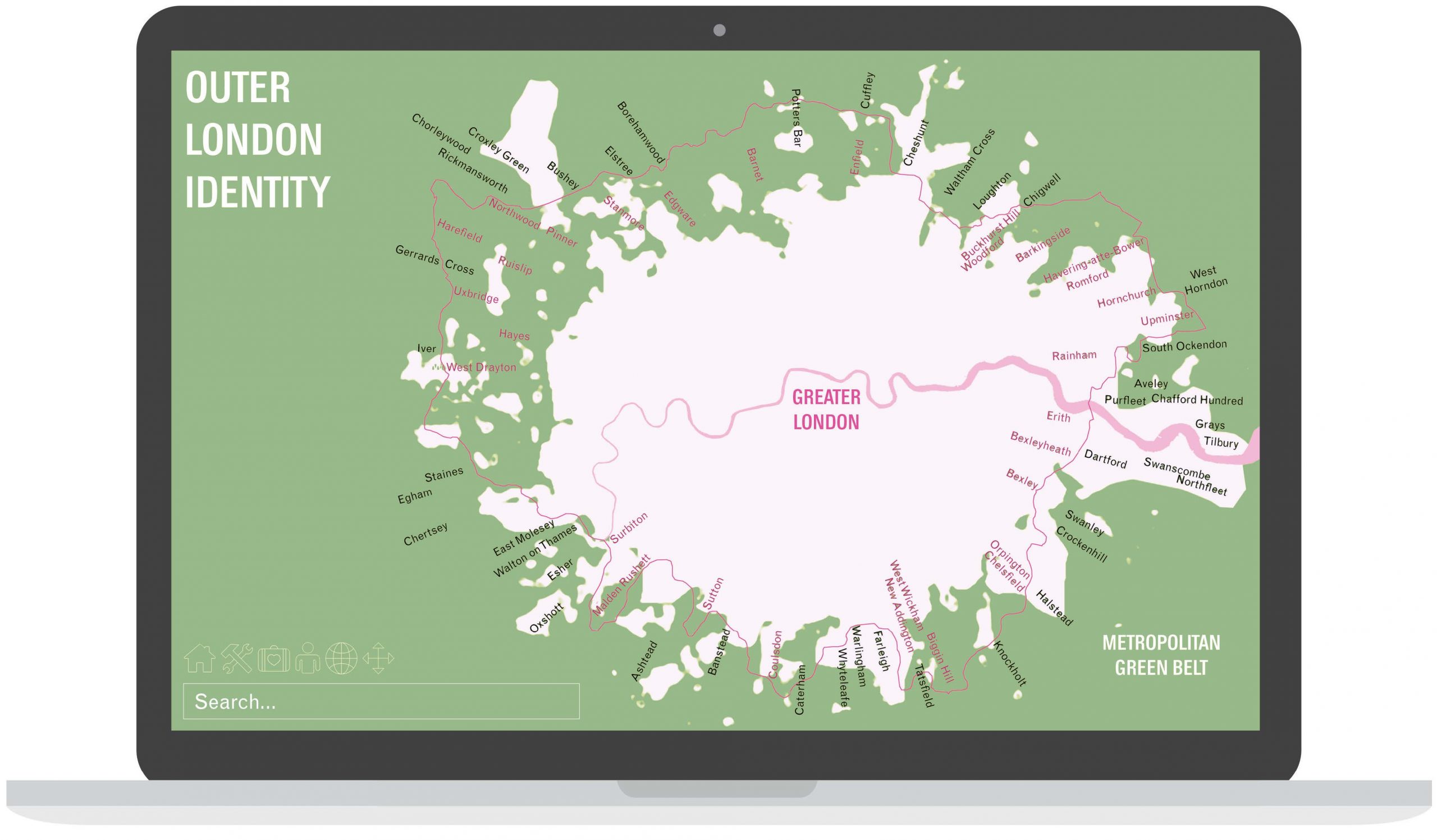 Outer London Identity, a speculative proposal by DK-CM put forward to the Greater London Authority in 2017.